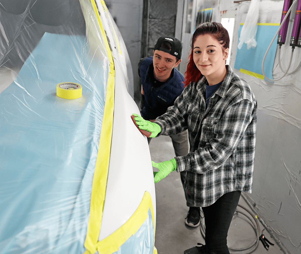 Students in Precision Machining and Manufacturing