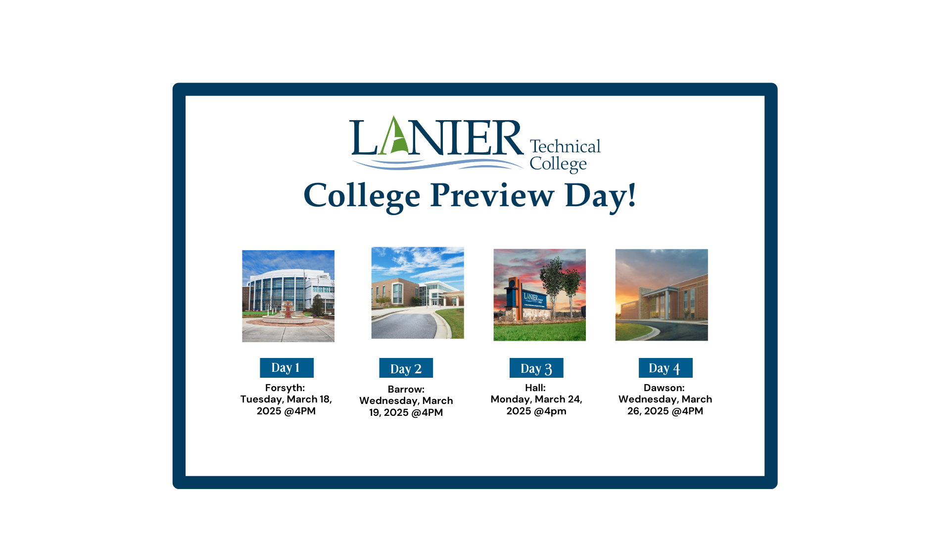 College Preview Days March 2025