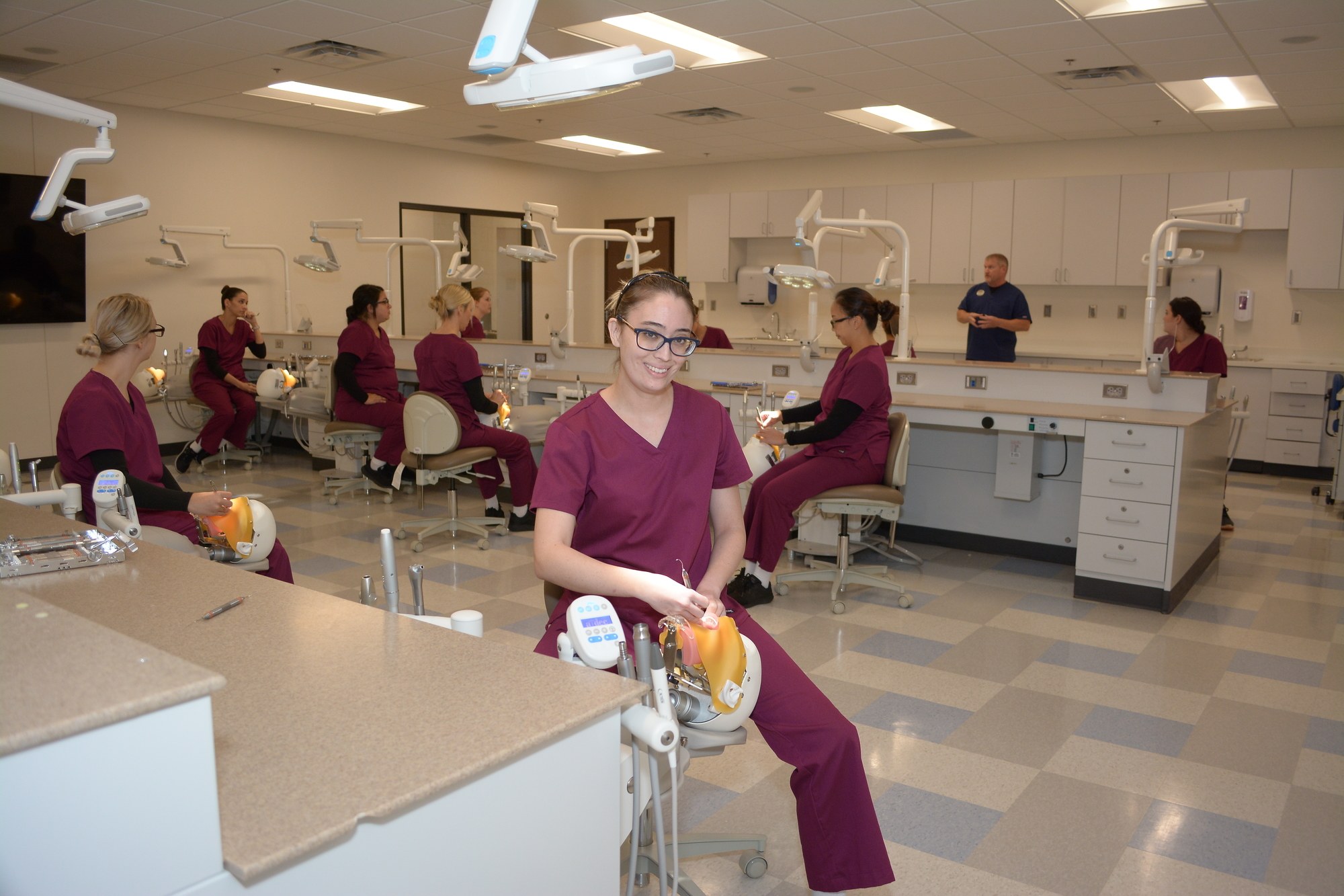 Students in Precision Machining and Manufacturing