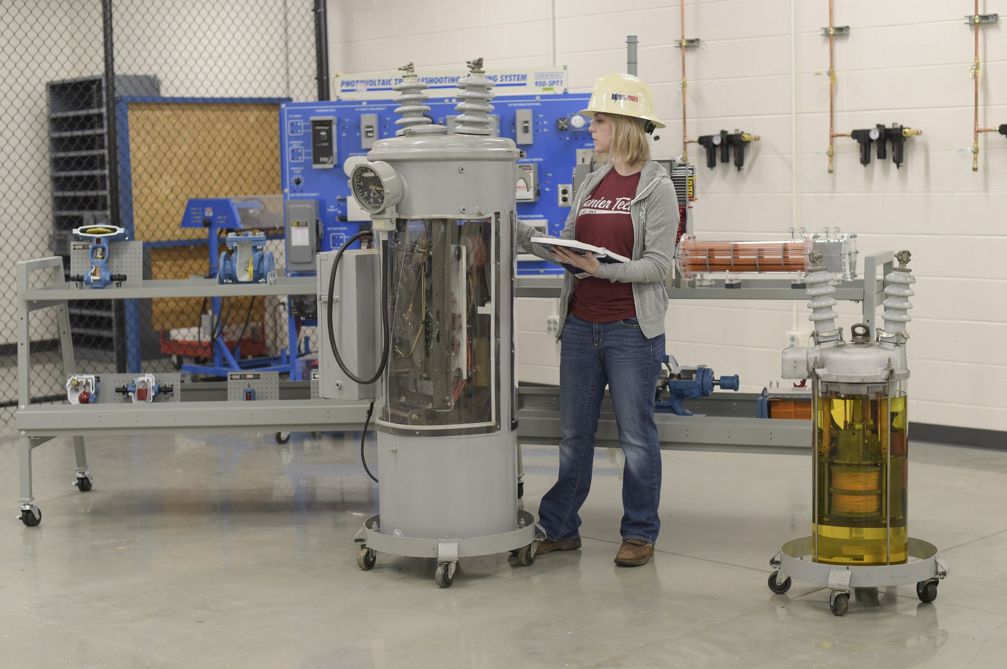 Student working with metal