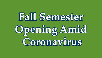 Fall Opening Amid Coronavirus