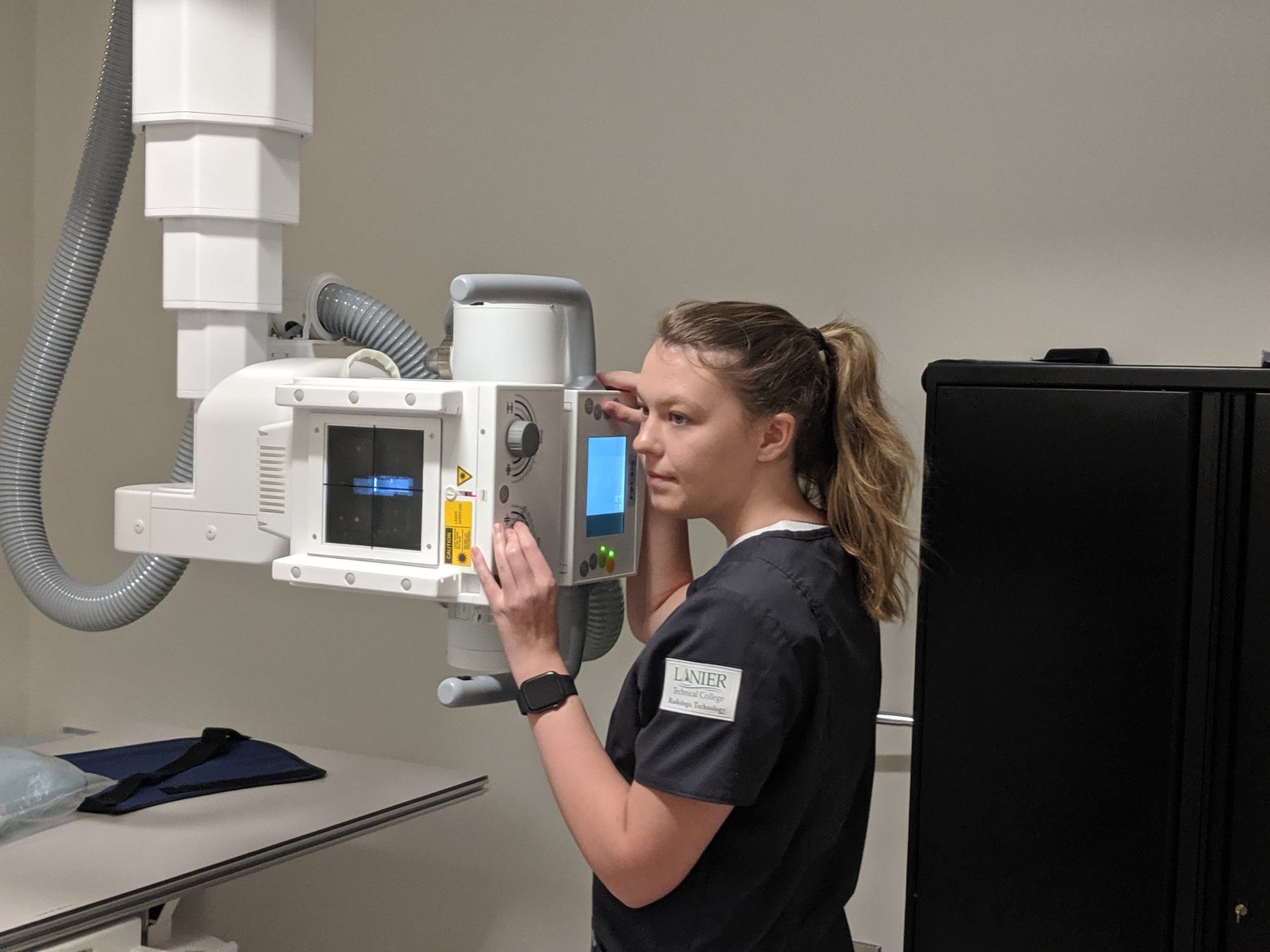 Radiologic Technology students taking an Xray