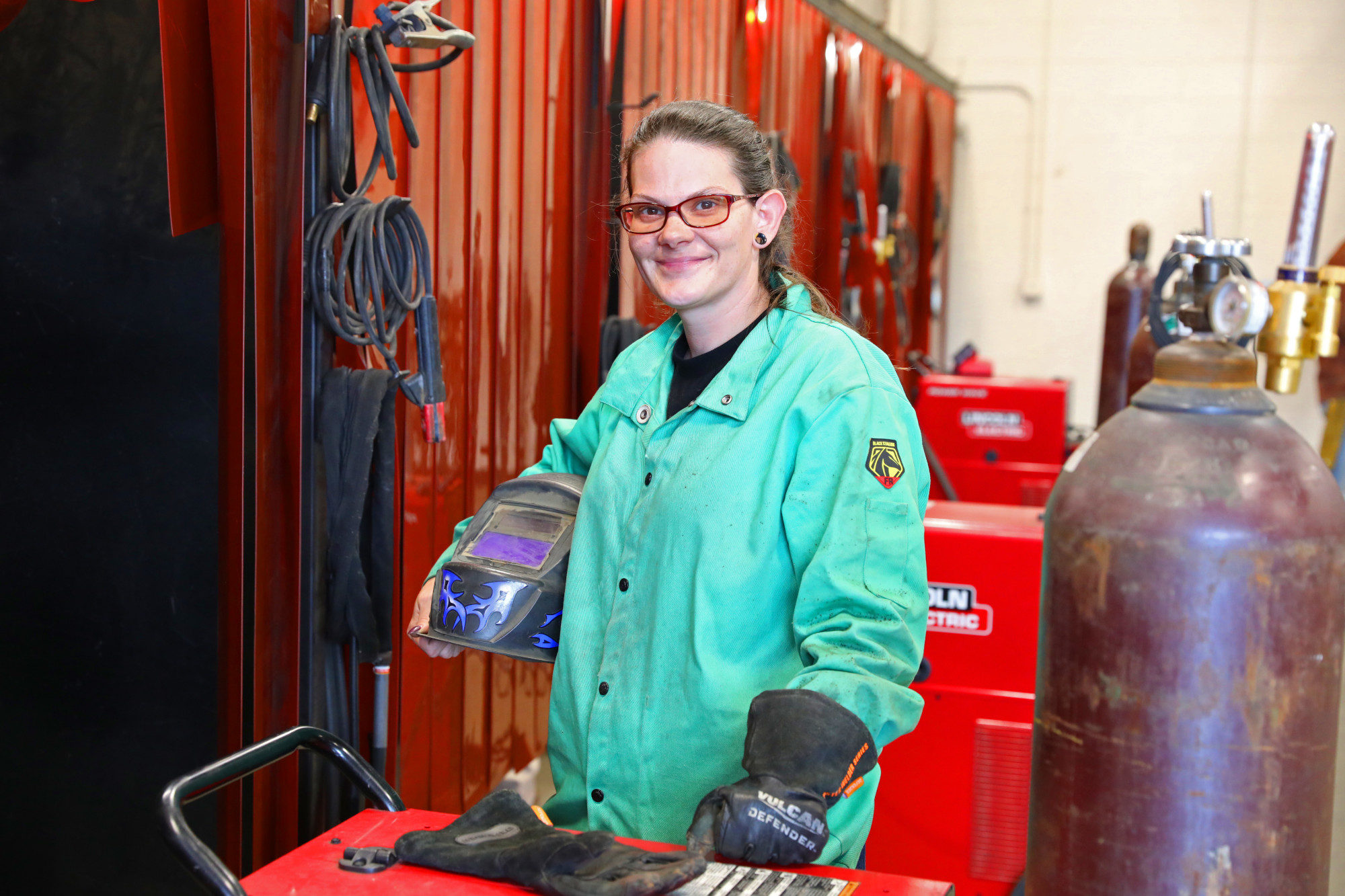 Kayla Hill, welding student