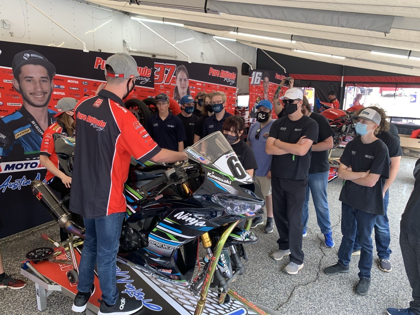 Motorsports Vehicle Technology Program students on MotoAmerica Field Trip