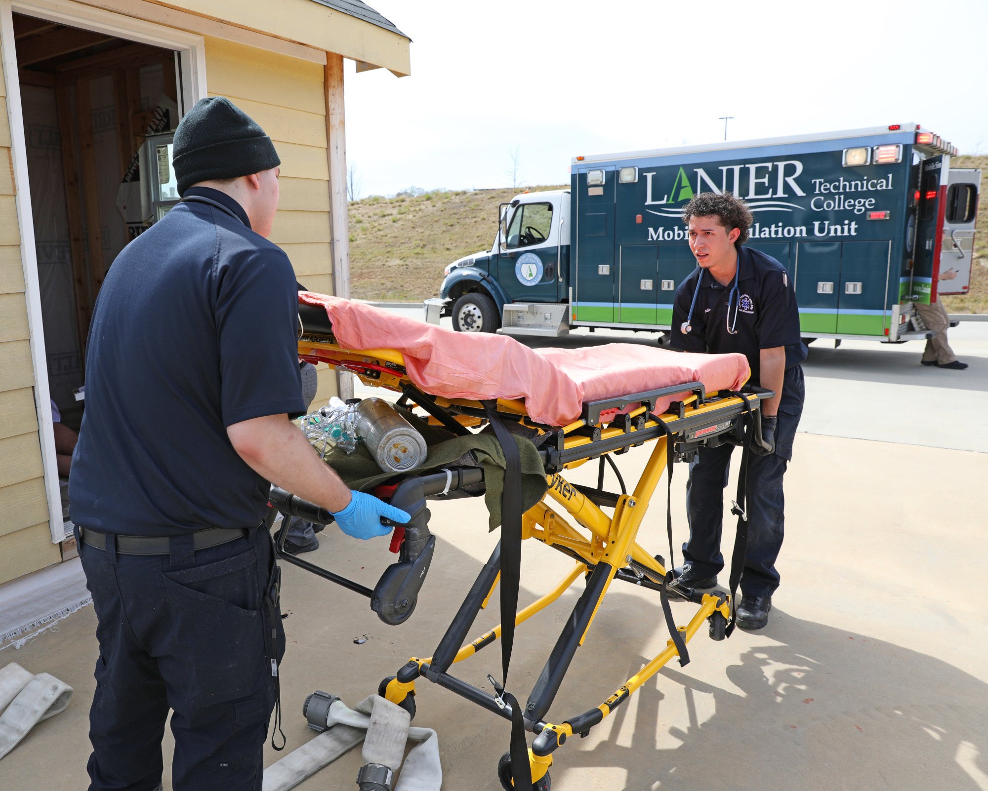 EMS Education - Paramedicine Students during simulated emergency training