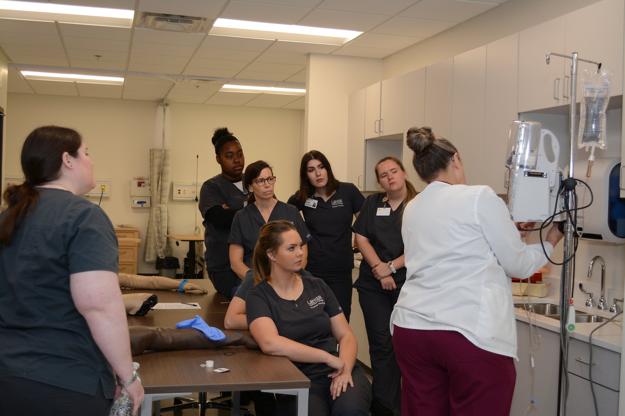 Radiologic Technology students taking an Xray