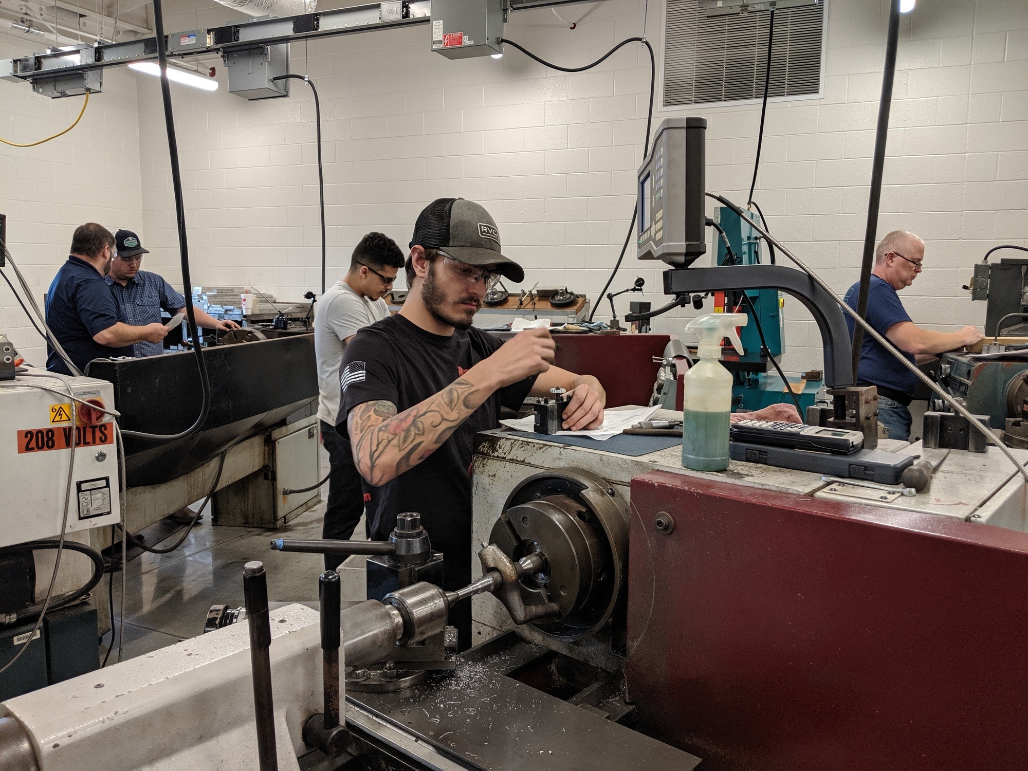 Students in Precision Machining and Manufacturing