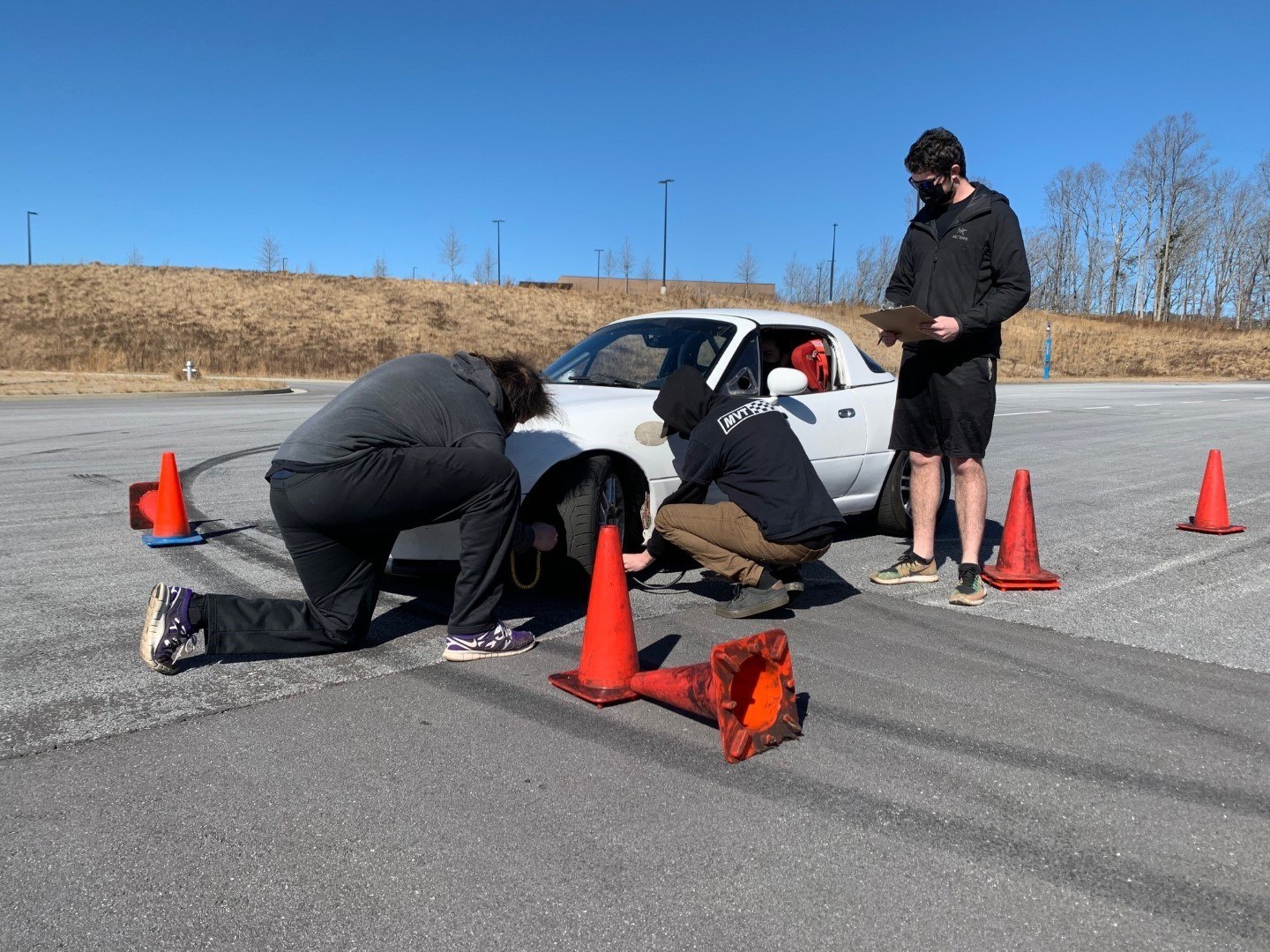 Motorsports Vehicle Technology Program Race Prep and Testing Students Tire Temp Lab